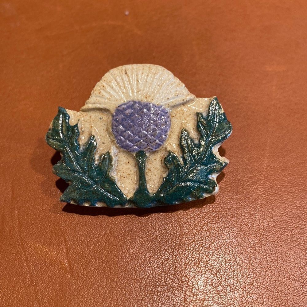 Scottish Thistle Pun Brooch Pin Handmade